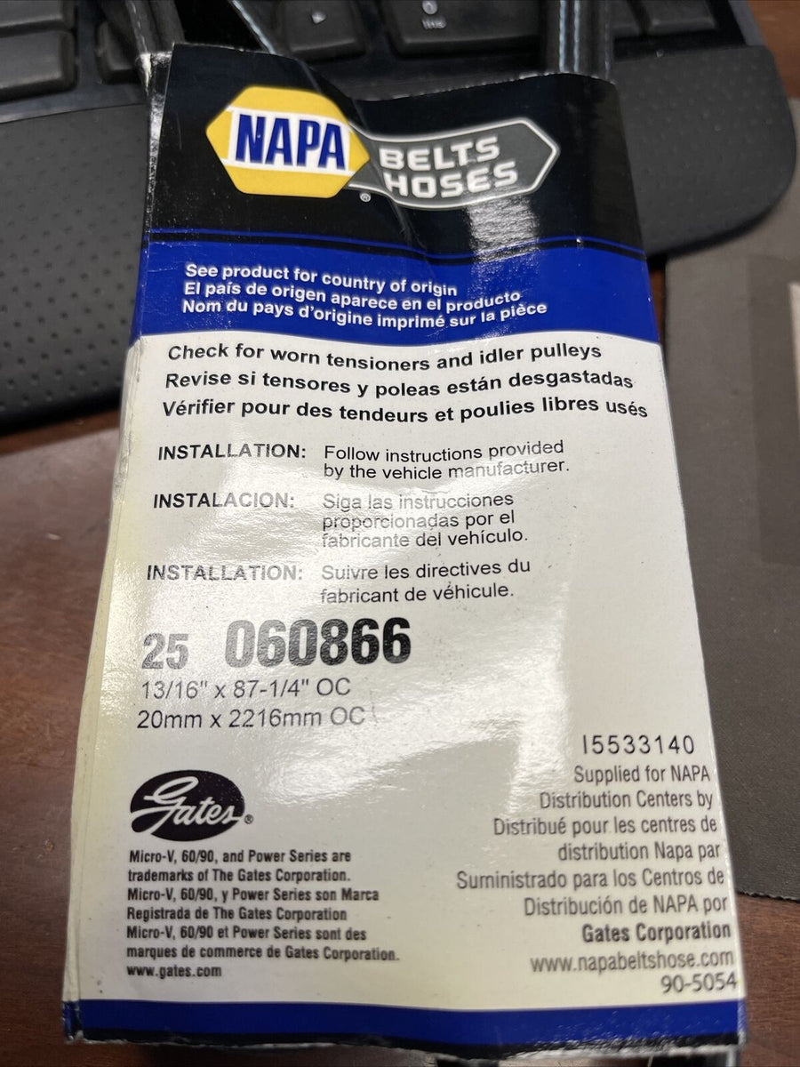 GENUINE Napa 25060866 Belts Hoses Power Series MicroV Serpentine