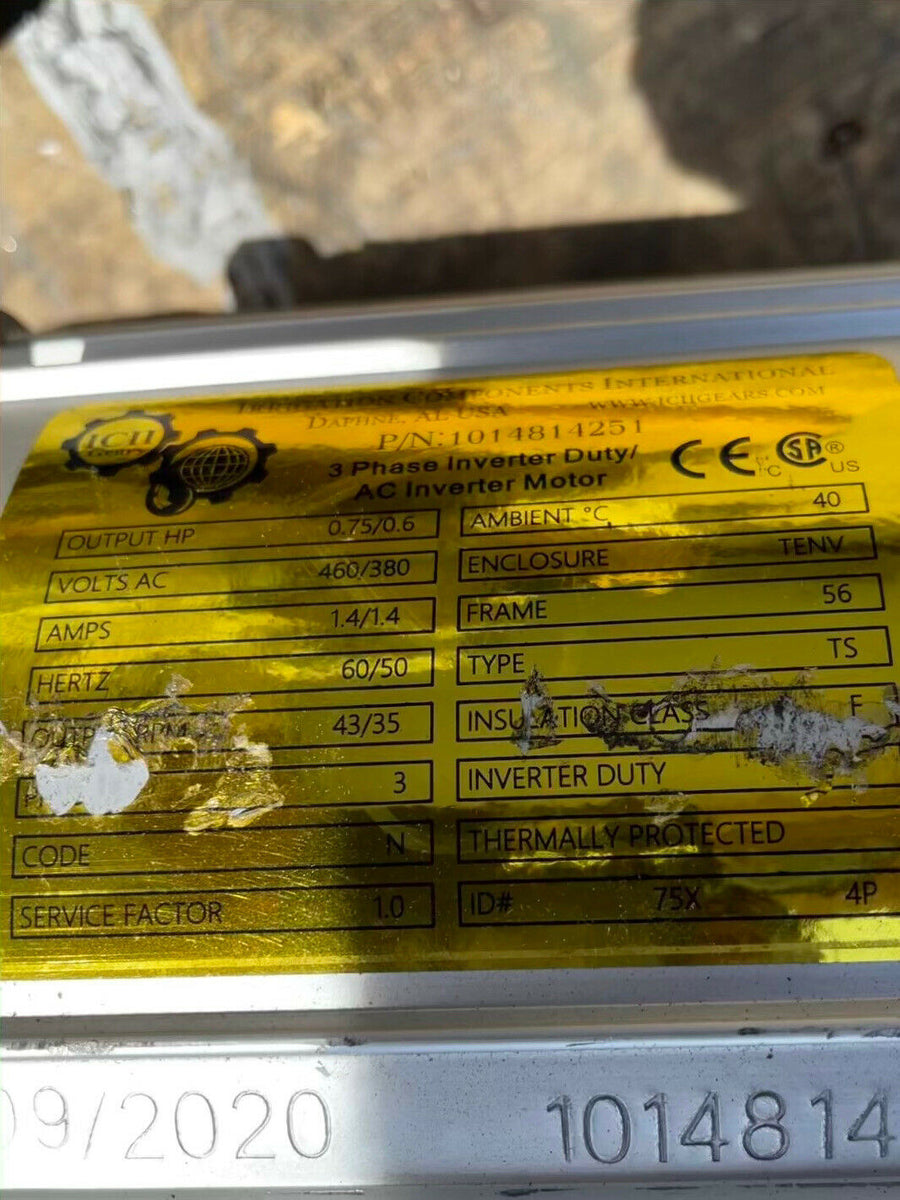 IRRIGATION COMPONENTS INTL 3 PHASE MOTOR, AC INVENTER MOTOR, 60/50H...