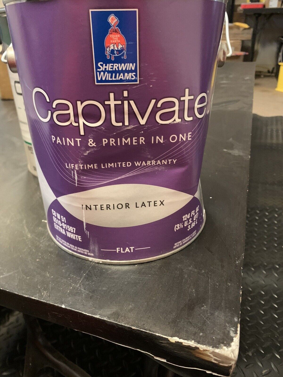 Sherwin Williams Captivate Interior Latex Flat C8 W 51 Extra Whit...