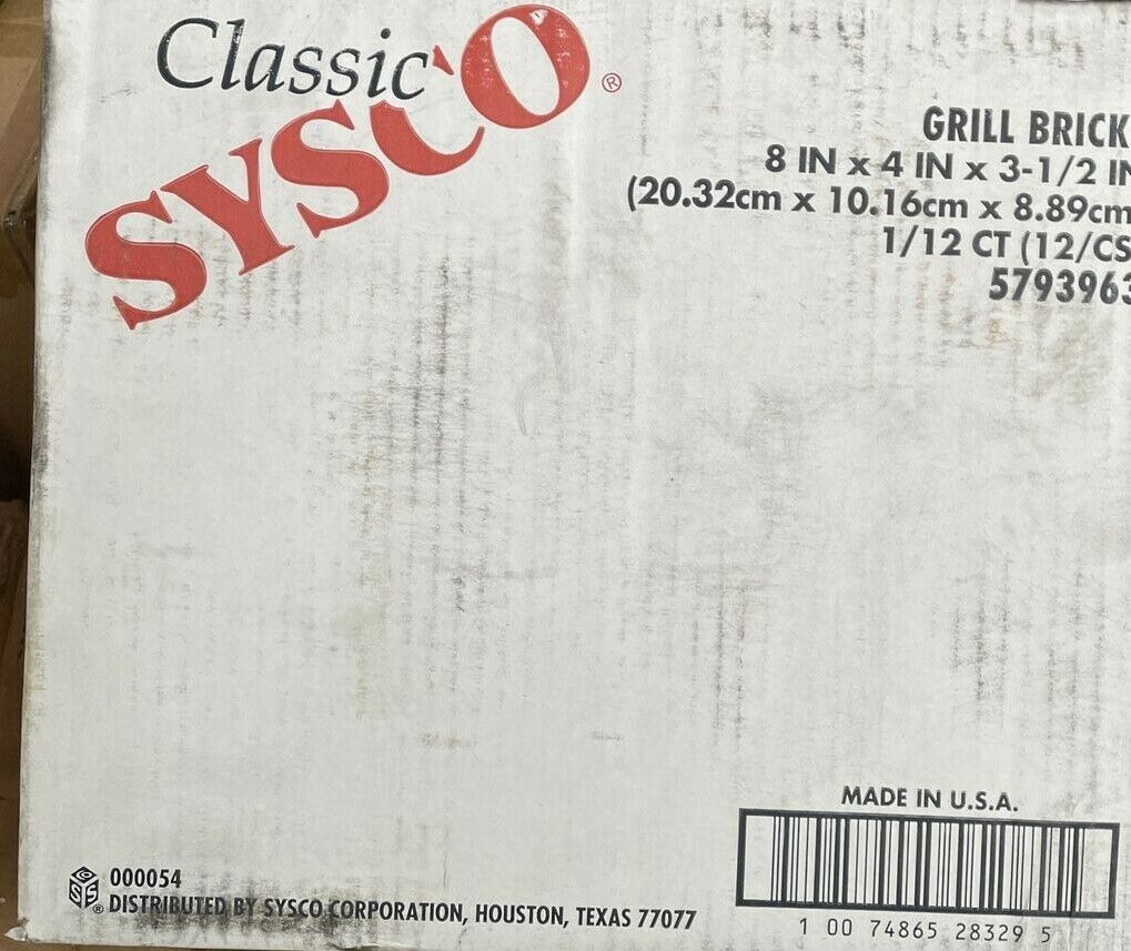 SYSCO GRILL BRICKS 8 IN x 4 IN x 31/2 (12/CASE) 5793963 Mega Mar...