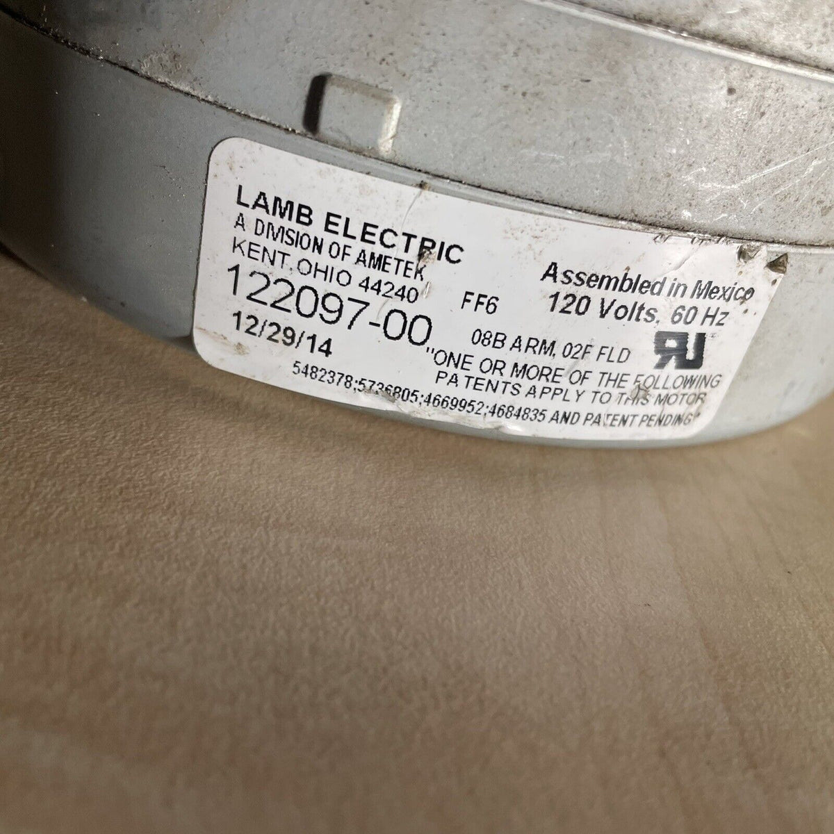 New Ametek Lamb 5.7 Inch 6 Stage 120 Volt B/B Tangential Bypass Mot...