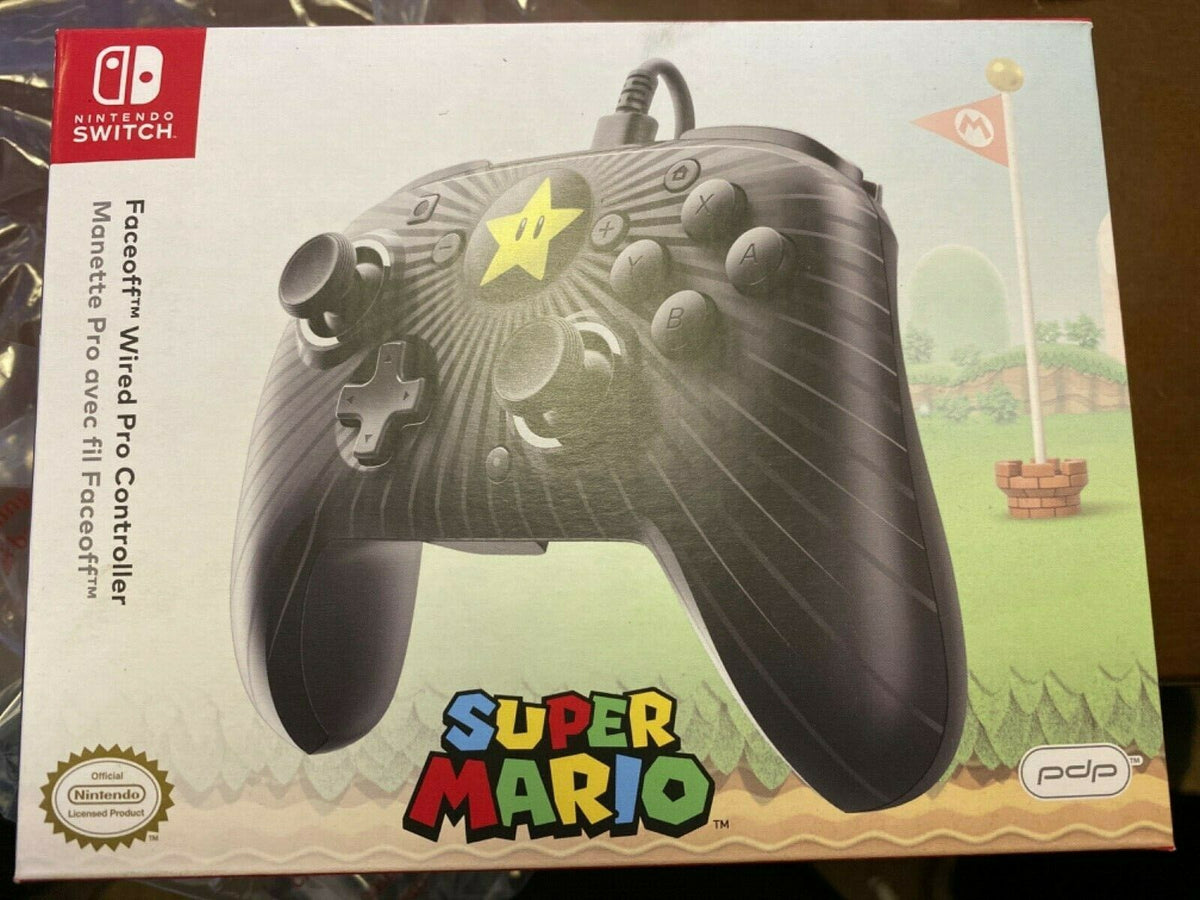 NEW PDP Nintendo Switch Faceoff Wired Pro Controller Super Mario