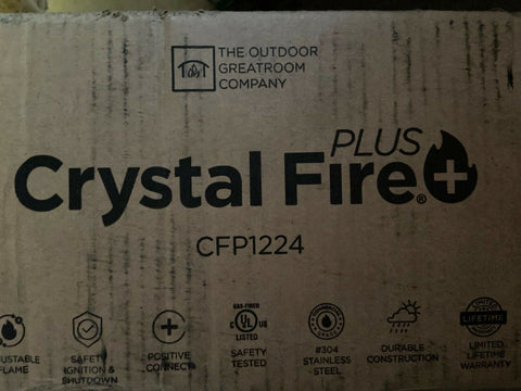NEW Crystal Fire Burner  CF1224 Rectangular Stainless Steel *FREE SHIPPING*