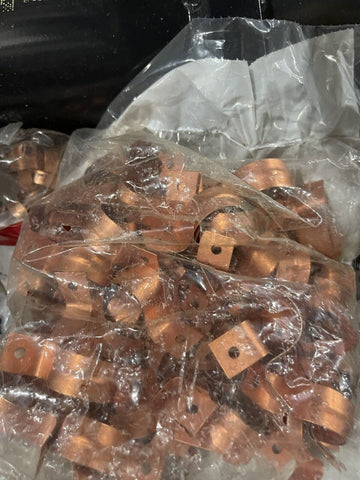 (100 PCS) 1" #500 TUBE STRAPS COPPER CLAD 2 HOLE *FREE SHIPPING*