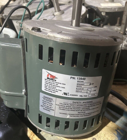 EW Motors Electric Motor 825/2SPD Rpm 1/5 Hp 115 VAC Two Speed PH1 Air Over