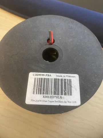 BRAND NEW CB20100- FBA  100 Ft  20 Gauge  AWG  Black & Red Zip PURE COPPER
