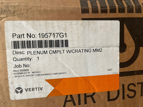 NEW GENUINE LIEBERT AIR PLENUM COMPLETE W/ CRATING MM2 195717G1 **SHIPS FREE**