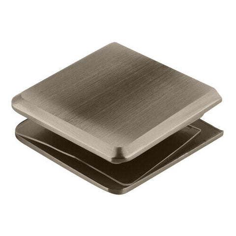 Brushed Nickel Beveled Hole-in-Glass Style Wall Mount Heavy-Duty Glass Clamp
