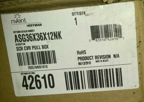 NEW Hoffman Enclosures ASG36X36X12NK SCR CVR PULL BOX *FREE SHIPPING*