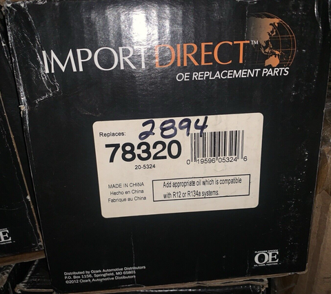 Import Direct Compressor IMPORT DIRECT A/C Compressor 20-5324, Replaces 78320 | Mega Mart Wa...