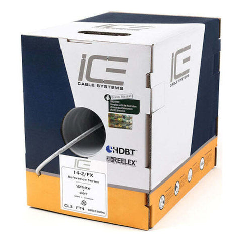 Ice Cable 14-2FX/BOX/WHT 14-2 Direct Burial Cable - 500ft Box (White) SHIP FREE