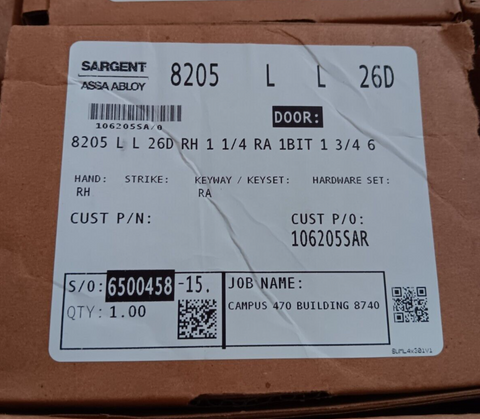 NEW Sargent 8205 LN L 26D LHR 1-1/4 E TEMP 1-3/4 Mortise Lock **FREE SHIPPING**