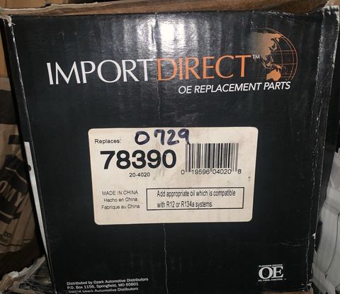 IMPORT DIRECT A/C Compressor  20-4020, Replaces 78390