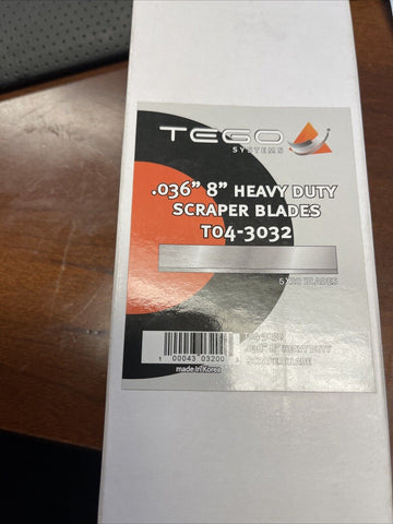 (50 PK) TEGO SYSTEMS .036" 8" HEAVY DUTY SCRAPER BLADES T04-3032 FREE SHIPPING