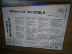 Vitamin D3 100 SD/SUN HND310E.08, 50 LB BOX, MANUF DATE JAN2017, RETEST JAN2019