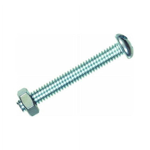 Hillman 7719 Round Combination Head Machine Screw W/Nut 1/4" x 1/2" Zinc 8-Pack