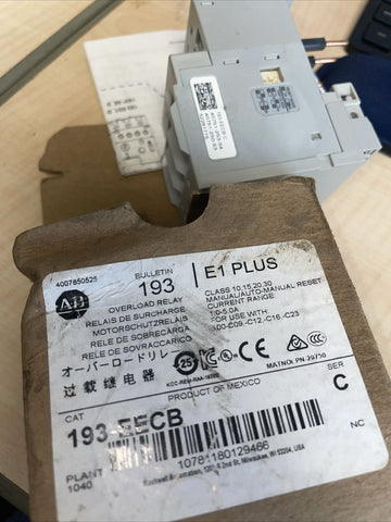 NEW ALLEN BRADLEY E1 PLUS overload relay 193-EECB  SHIPS FREE!!