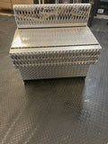 Aluminum Diamond Plate Battery Box  Steps & Straps fits Peterbilt 379, 389,388
