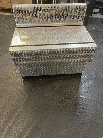 Aluminum Diamond Plate Battery Box  Steps & Straps fits Peterbilt 379, 389,388