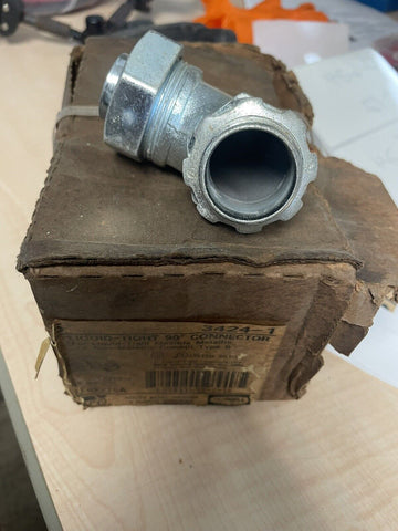 5/PACK of NOS Hubbell 3424-1 Liquid-Tight Connectors, 1" 90°