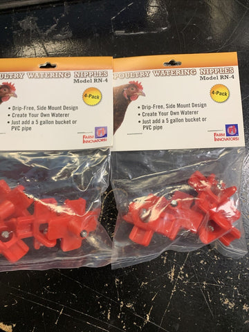 NEW Farm Innovators 1 In. x 1 In. Plastic Poultry Watering Nipple (2PK LOT)