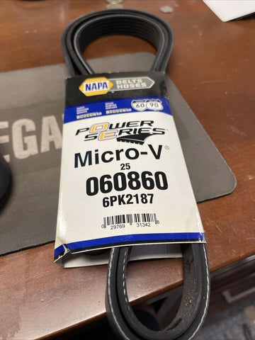 NAPA POWER SERIES MICRO V BELT 060860, 6PK2187, 25-060860 DRIVE SERPENTINE BELT