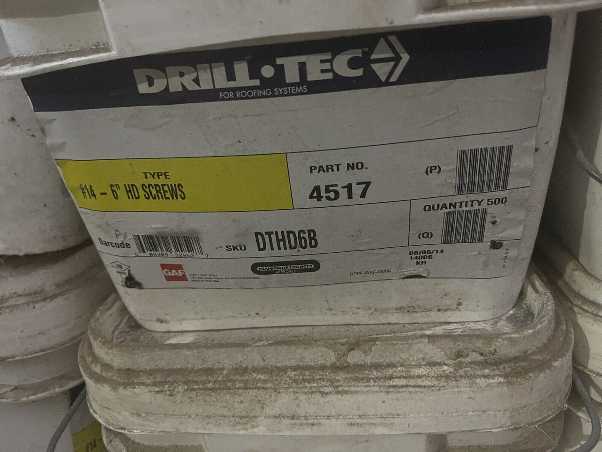 GAF DrillTec 4517 Heavy Duty #14 Fastener 6" 500ct *FREE SHIPP...