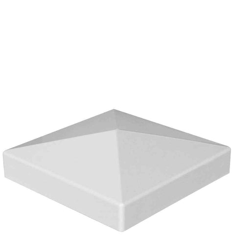 Freedom 4-in W x 4-in L Pyramid White Vinyl Fence Post Cap 73013953 24PK