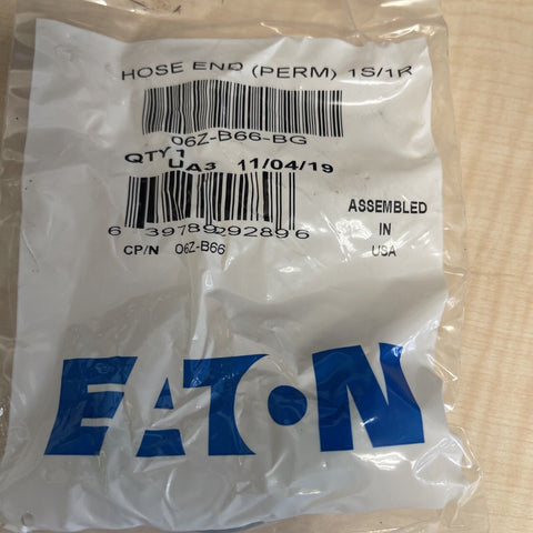 06Z-B66-BG Eaton Weatherhead Crimp Hose Fittings Inverted Male Swivel 90* ELBOW