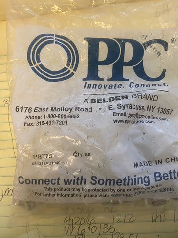 BRAND NEW  PPC Belden PST75 Qty 50 Pack PST Aqua Tight Locking Terminator