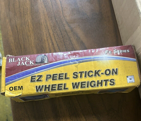 (QTY 1) Black Jack 1/4oz Stick-On Weights Black, Ez Peel Blue Tape  W-6025-FE-30