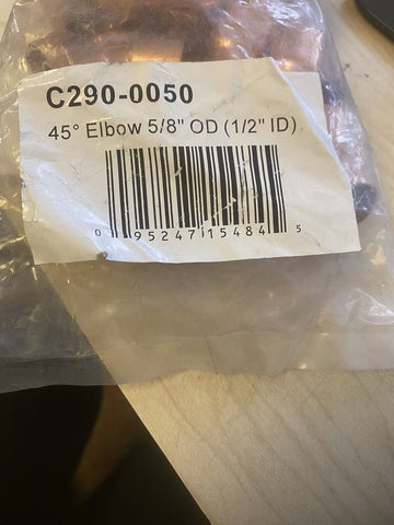 BRAND NEW DIVERSIT C290-0050 5/8OD COPPER FITTING 45 DEGREE ELL 25 PER LOT