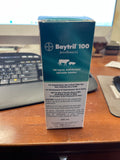 Bayer Baytril 100 Antimicrobial for Cattle and Swine 100mg/mL Injectable Solution (Expiration Date Feb 2023)