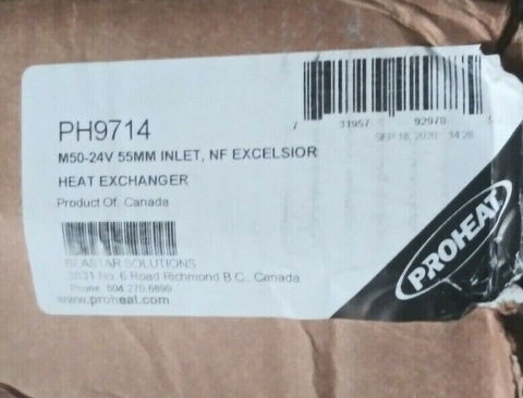 (1) Nuevo Proheat Calor Intercambiador M50-24V 55MM Entrada, Nf Excelsior PH9714