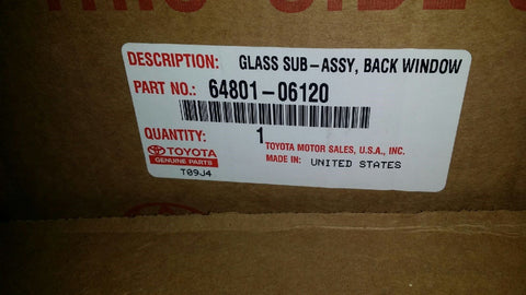 Back Glass Genuine Toyota 64801-06120
