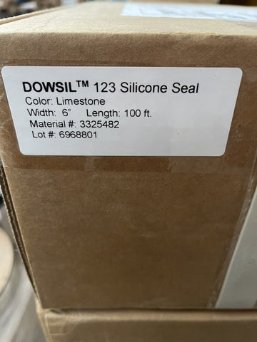 Genuino DOWSIL 123 SILICONE SEAL ,Piedra Caliza, 6 ", 30.5m