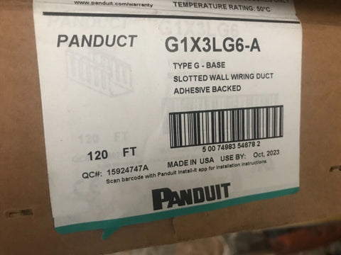 Wire Duct,Wide Slot,Gray,1.26 W x 3 D PANDUIT G1X3LG6-A 120 FOOT CUSTODIA