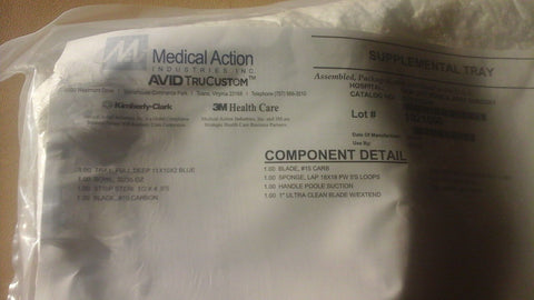 Estuche De 12 Medical Action Industries, Supplemental Bandeja Kit