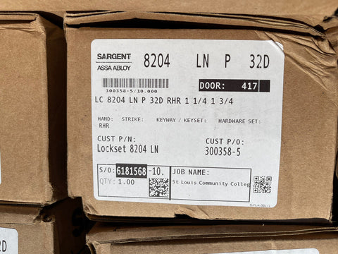 GENUINE Sargent LC 8204 LNP 32D RHR 1 1/4 1 3/4 Manufacturing Mortise Lock