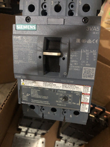 SIEMENS 3VA5217-6EC31-0AA0 Disyuntor Con / Instalación Soportes 3VA52176EC31