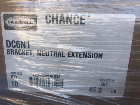 HUBBELL HPS DC6N1 NEUTRAL EXTENSION 10 BRACKETS
