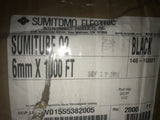 1 CUSTODIA OF 2000 FEET SUMITOMO 146-10001 SUMITUBE 02N BLACK HEAT SHRINK 6MM