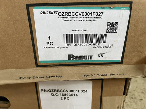 Panduit QZRBCCV0001F027 Cobre Qn Maletero,CAT6A,UTP Varimatrix,Riser ,Bu 8.2m