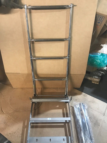 Heavy duty Marine Boat Pontoon Telescopic Dive Ladder Stainless Steel 4 Step