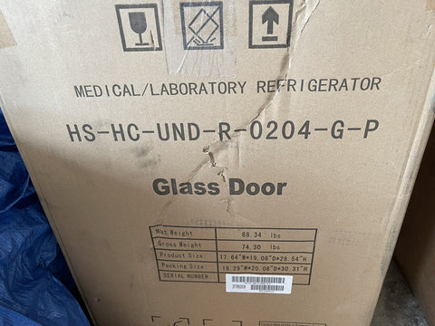 NEW HORIZON SCIENTIFIC MEDICAL/LABORATORY REFRIGERATOR HS-HC-UND-R-0204-G-P