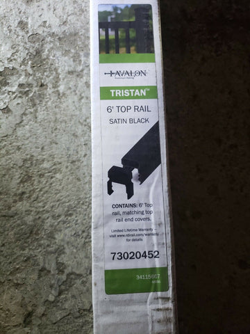 AVALON Tristan Satin Black 6 ft. Top Rail Cap 73020452