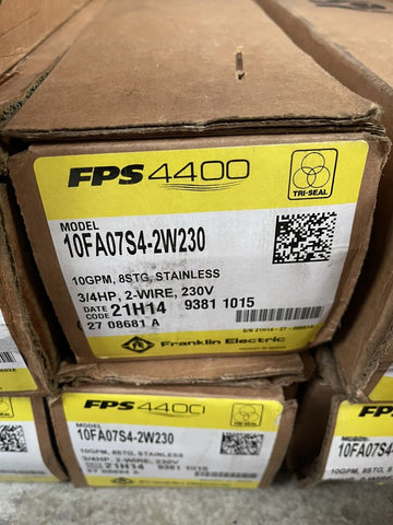 Franklin FPS440 10FA07S4-2W230 Sumergible Bien Bomba/Motor 10GPM,8STG, 3/4HP