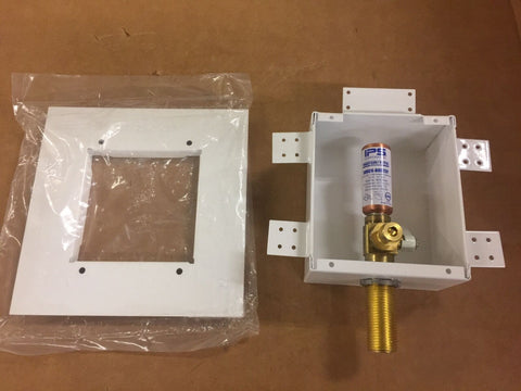 White Powder Coated Glaçon Maker Outlet Box, 1/4 Turn Valve W/ 1/2”