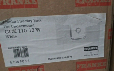 (1) Franke Cisterna 14-9/16" Single Basin Undermount Fireclay Bar Sink