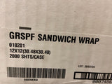 80 BOXES SYSCO 12 x 12 SANDWICH WRAP 2000CT WHITE 6785786 GRSPF (1 PALLET)